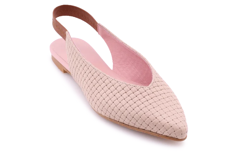 Nude Woven Leather