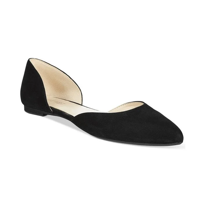 Nine West Women's Starship Two Piece Flats Shoes Black Size 6