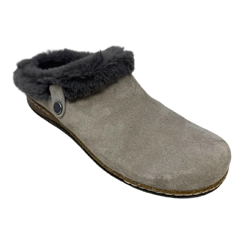 Elena Fur Lined Shoes Flats By Earth In Grey, Size: 9