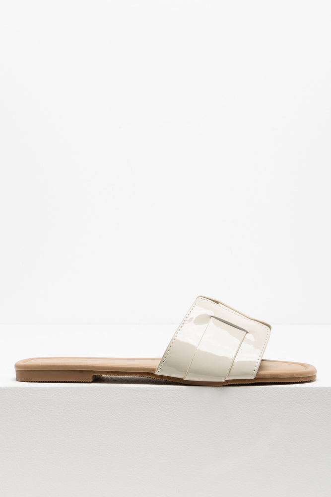 Textured Mule Sandal Cream