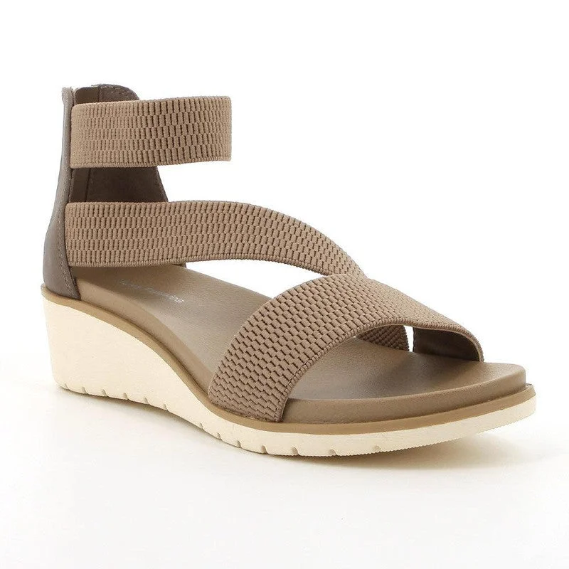 Hush Puppies Willows Leather Strap Sandals - Stone