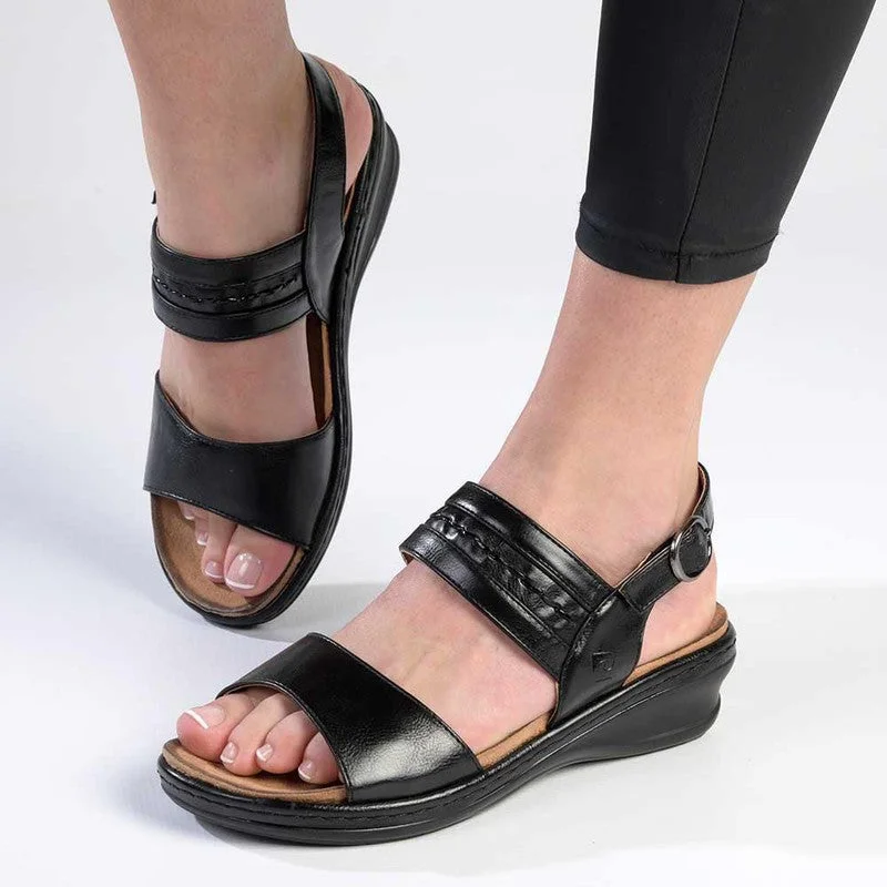 Pierre Cardin Libby 2 Strap Sandals - Black