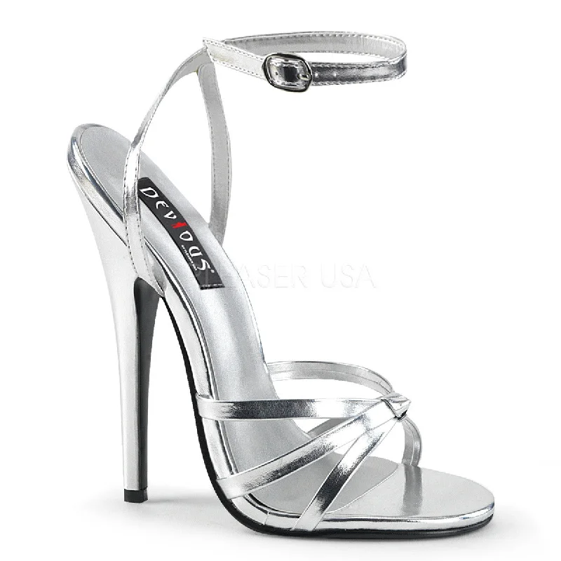 6" Heel DOMINA-108 Silver Metallic Pu