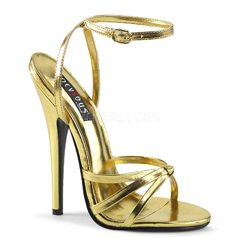 6" Heel DOMINA-108 Gold Metallic Pu