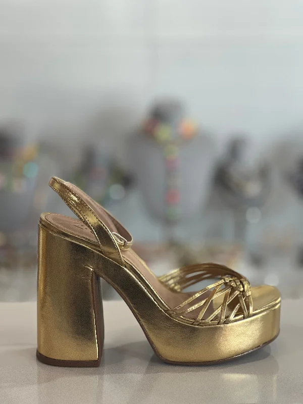 Strands of Gold Platform Heel