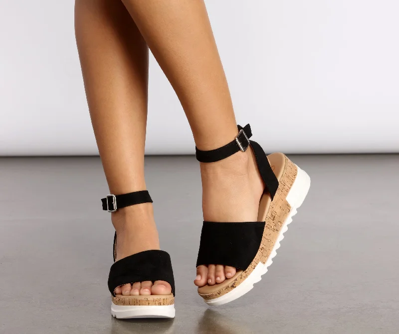 Stride On By Cork Platform Sandals