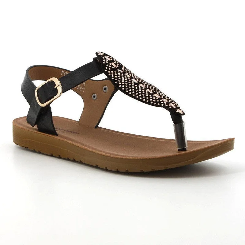 Pierre Cardin Ariella Thong Sandal - Black