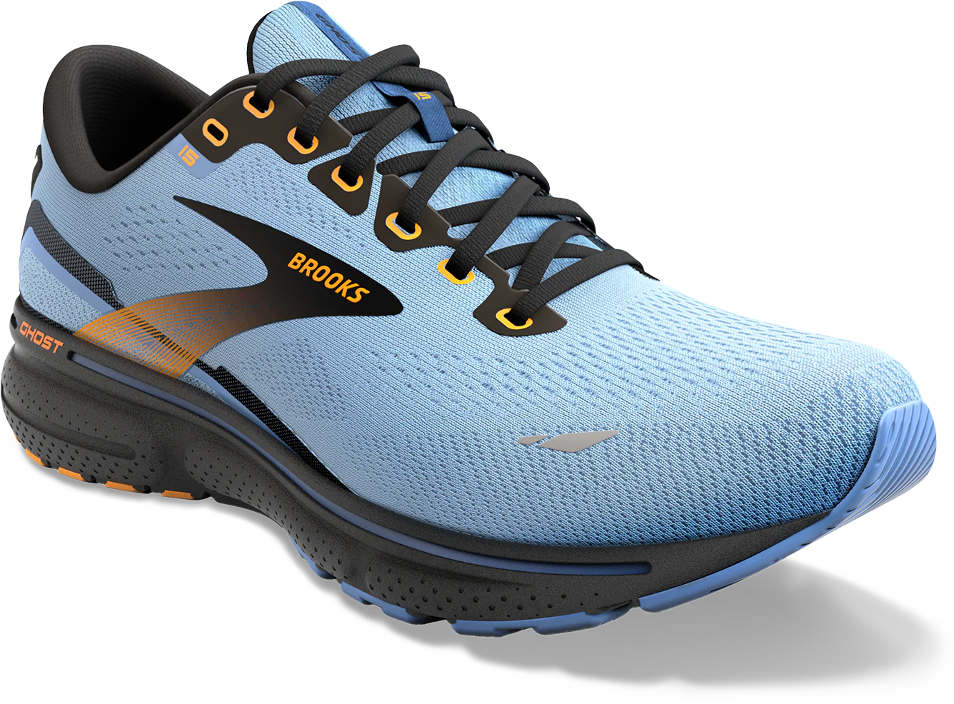 Brooks Women's Ghost 15 Running Shoe - Light Blue/Black/Yellow 1203801B437