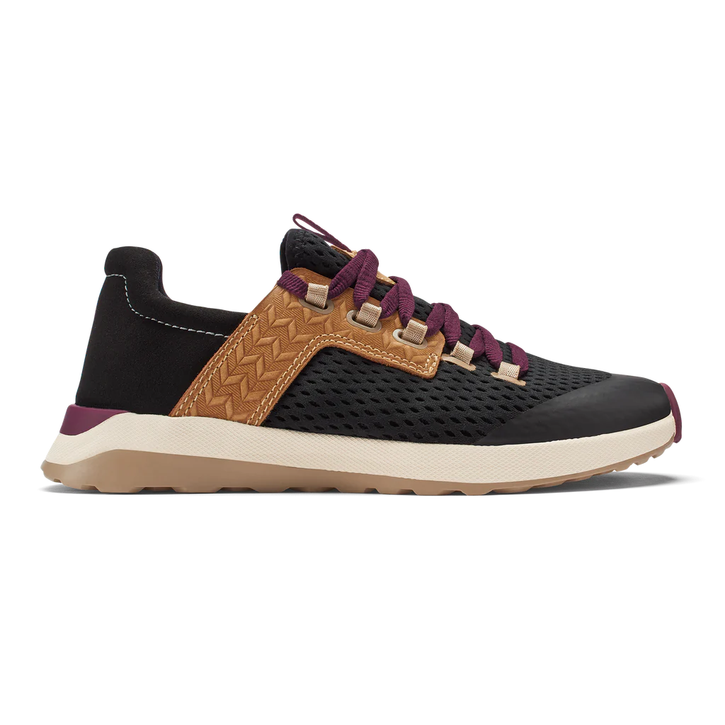 Olukai Women's Wailuku Walking Sneaker - Black/Black 20478-4040