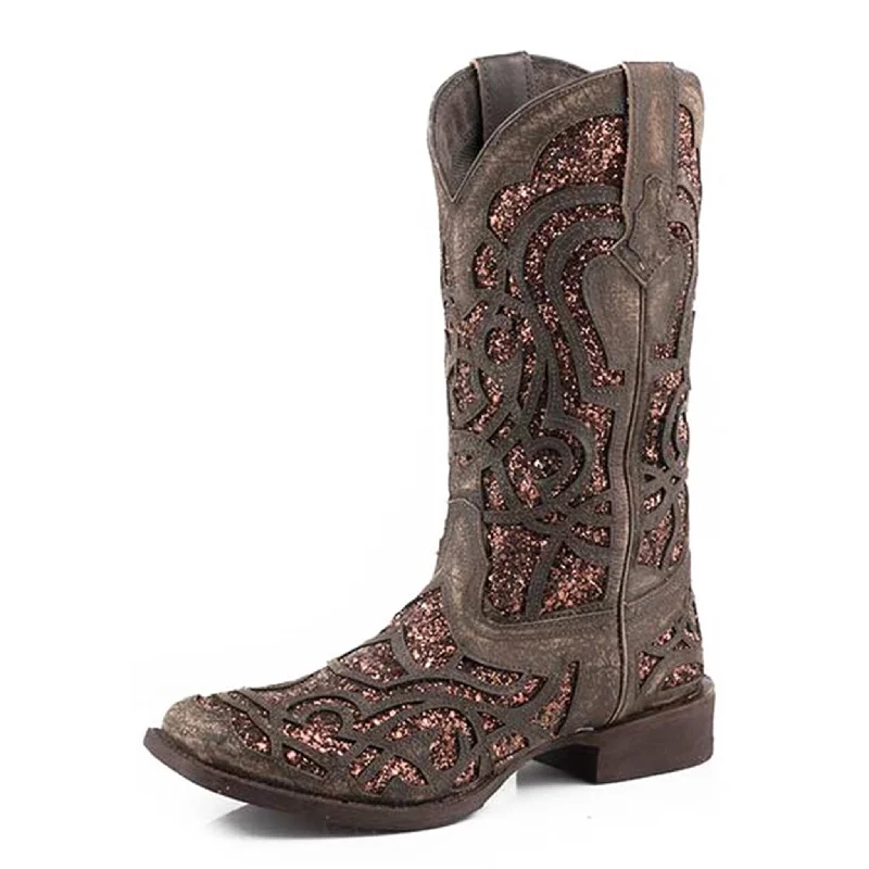 Roper Women's Brown Sand/Glitter Boots