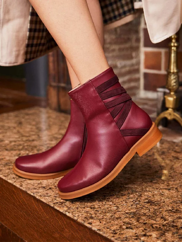 Catimini Vegan Leather Zip Ankle Boots | Bordeaux