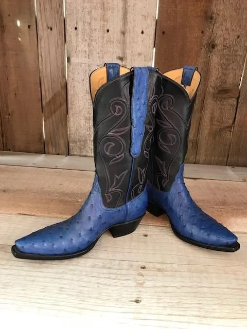 Cobalt Blue Ostrich Tres Outlaws Women's Classic Boot 1243@