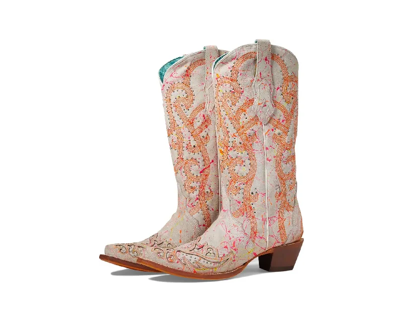 Multicolor Neon Overlay & Embroidery Boots by Corral