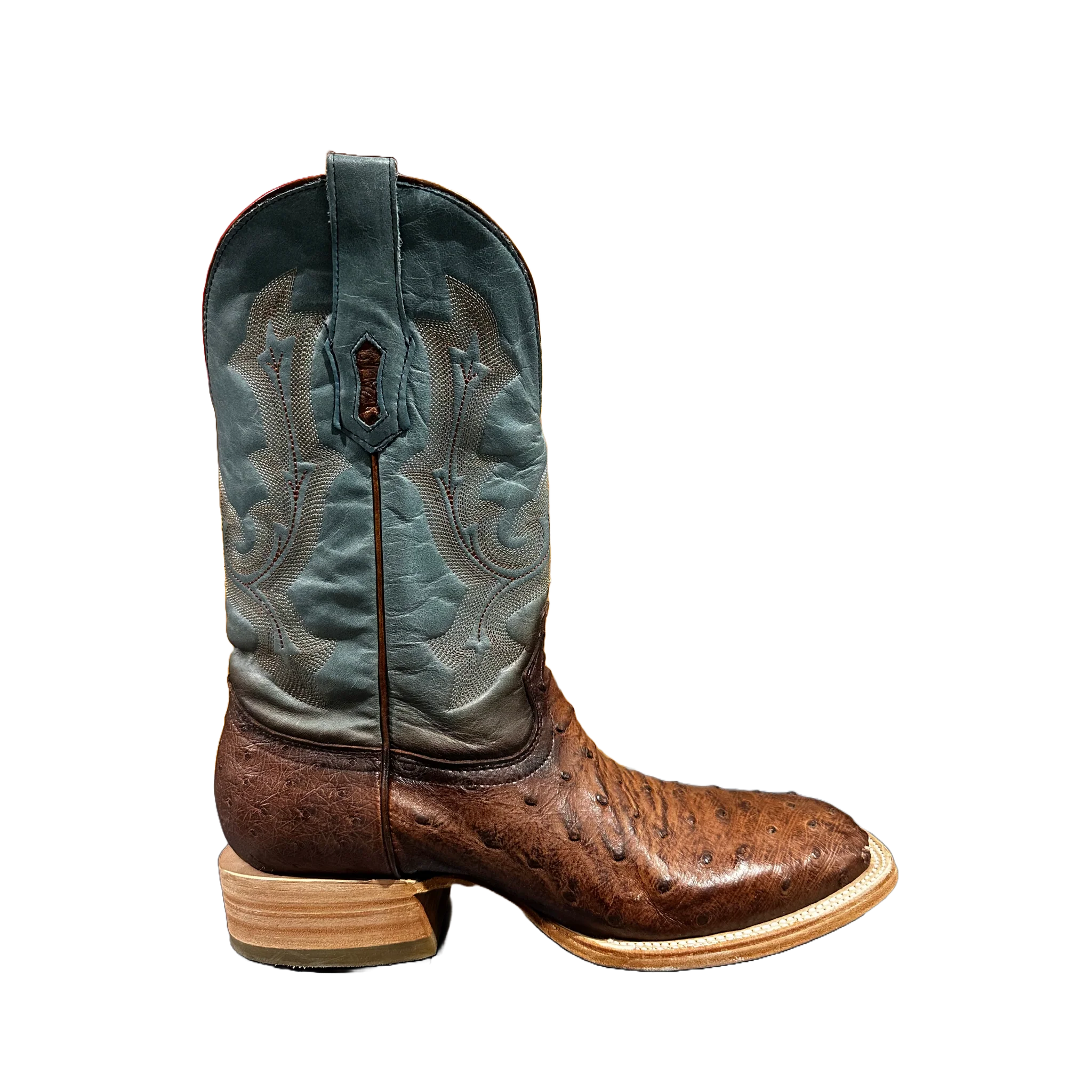 Corral Men's Embroidered Cognac & Navy Ostrich Boot