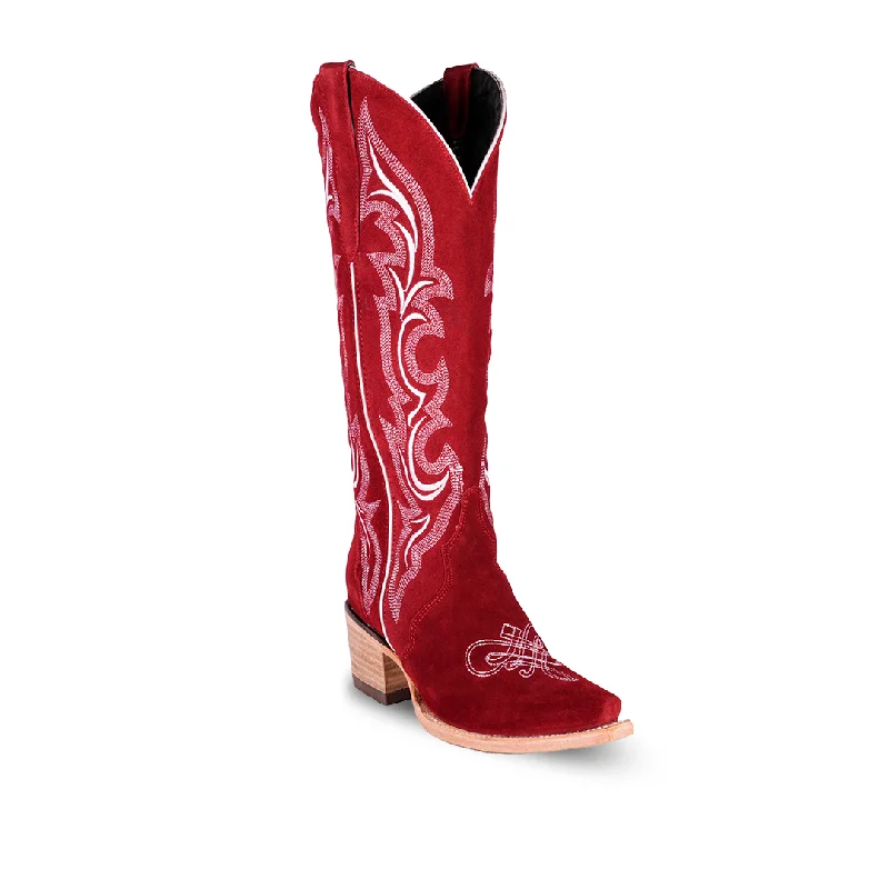 Country Western Womens Boot Gamuza Red e837