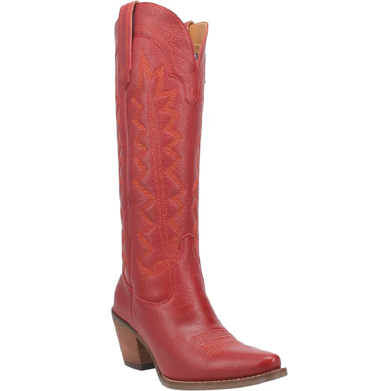 Dingo Ladies High Cotton Red Snip Toe Boots