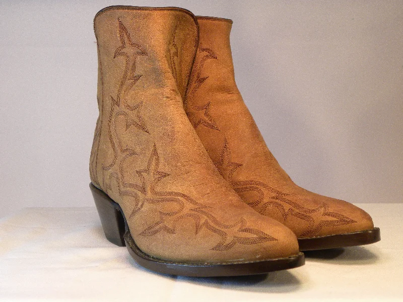 Distressed  Stitch Tres Outlaws Flamingo Zip Boot 1566@