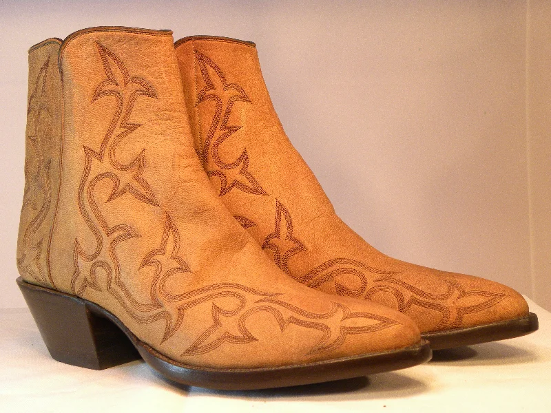 Distressed  Stitch  Tres Outlaws Flamingo Zip  Boot  1931@