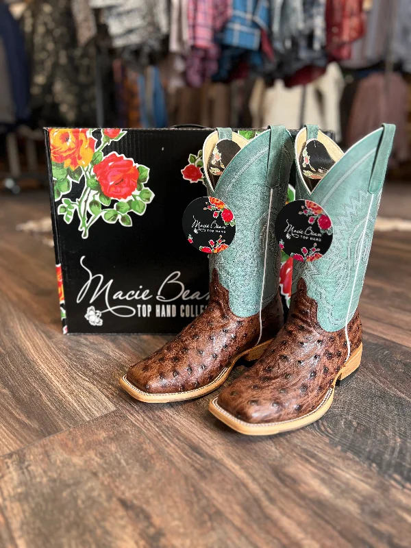 Macie Bean Dusty Haze Ostrich Boots