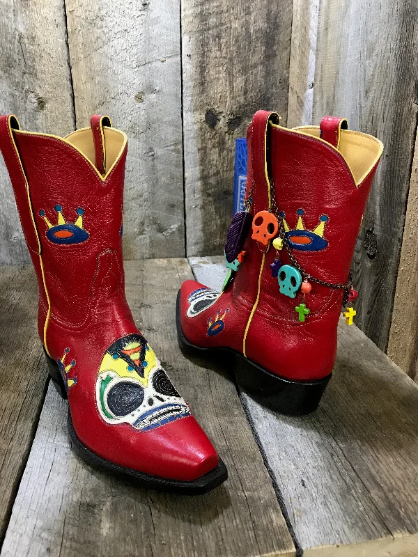 I See You  Kangaroo  & Skulls Tres Outlaws Classic Boot 1829 *