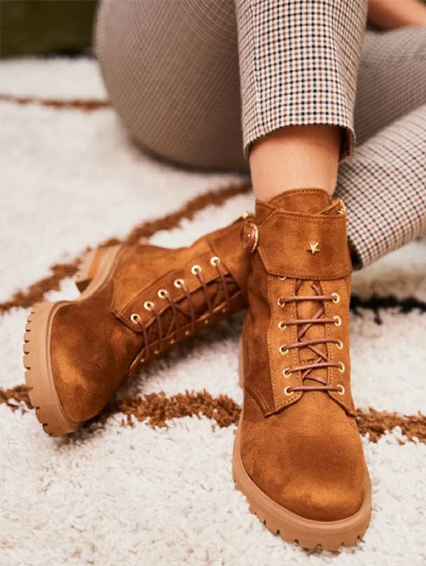 Jupiter Vegan Recycled Grain Lace-up Boots | Hazelnut