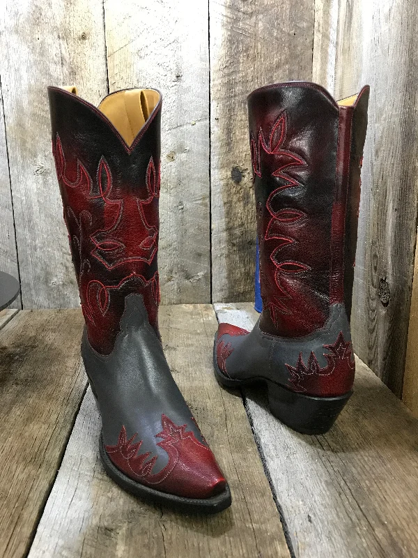 Kangaroo & Calf Red Raised Stitching Tres Outlaw  Classic Boot 1793