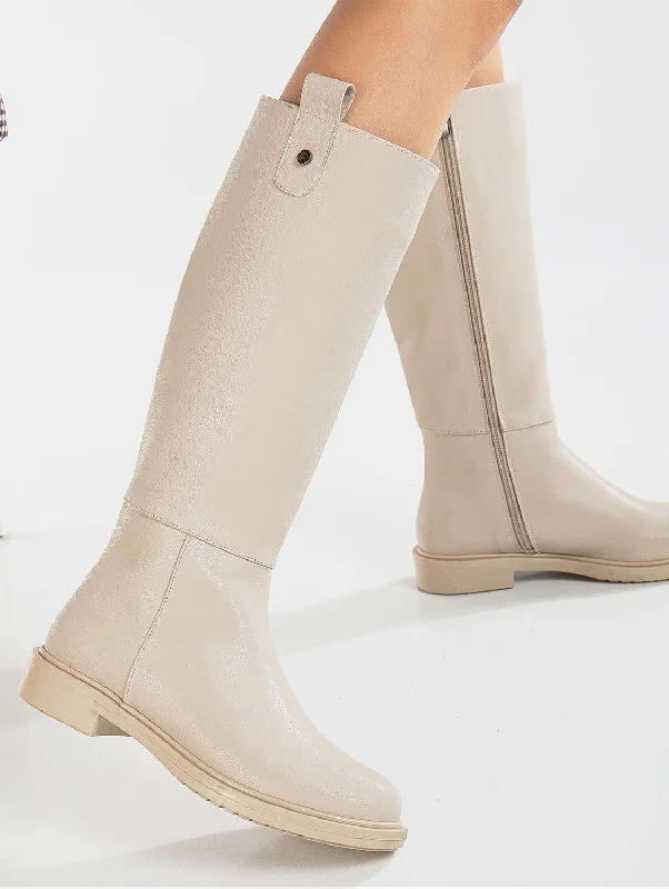 Maeve Knee High Rain Vegan Boots | Beige