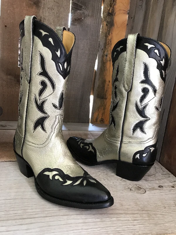 Metallic Black Calf Skin Tres Outlaws Women's Classic Boot  1910 *