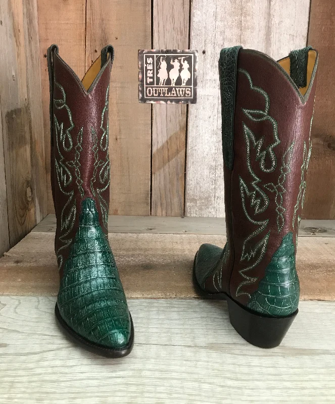 Metallic Green Crocodile Tres Outlaws Women's Classic 1443 *