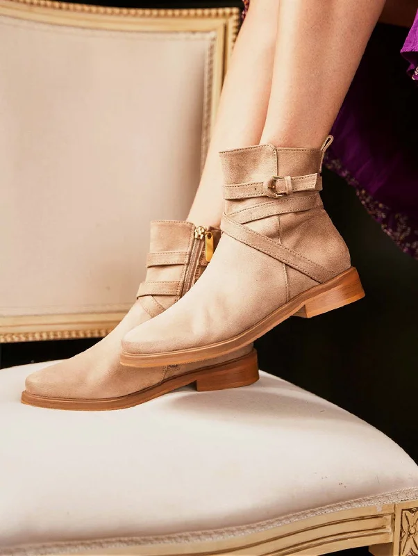 Shadow Vegan Suede Ankle Boots | Sand