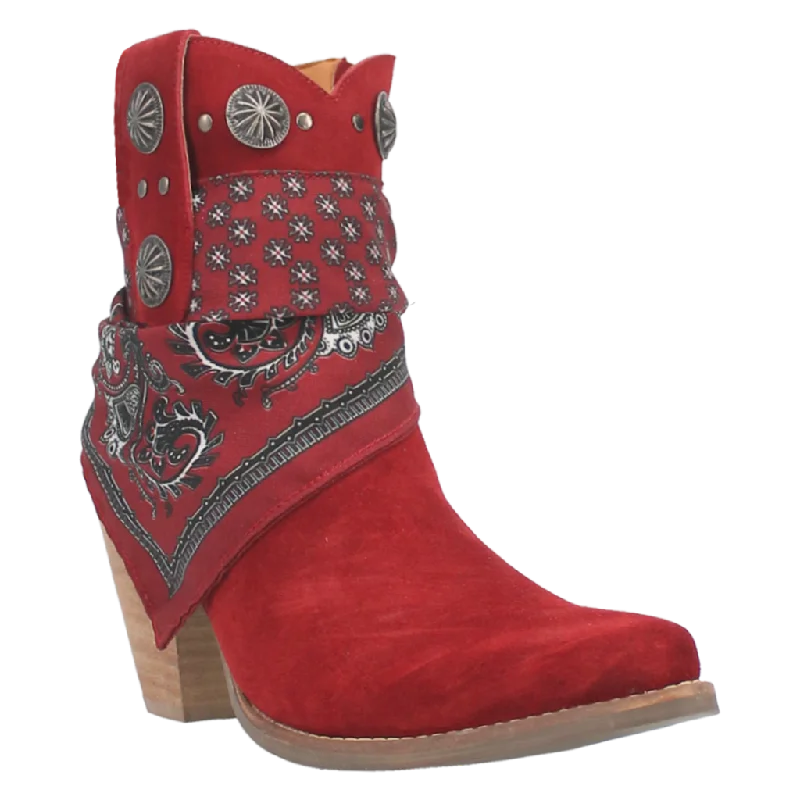 Red Suede Bandita Boots by Dingo