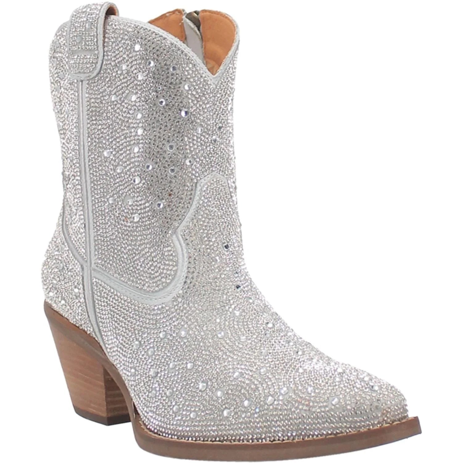 Silver Rhinestone Cowgirl Booties