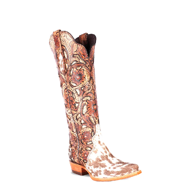 Texas Country Womens Western Boot 818 PELO PINTO CAFÉ / CINCELADO RETRO