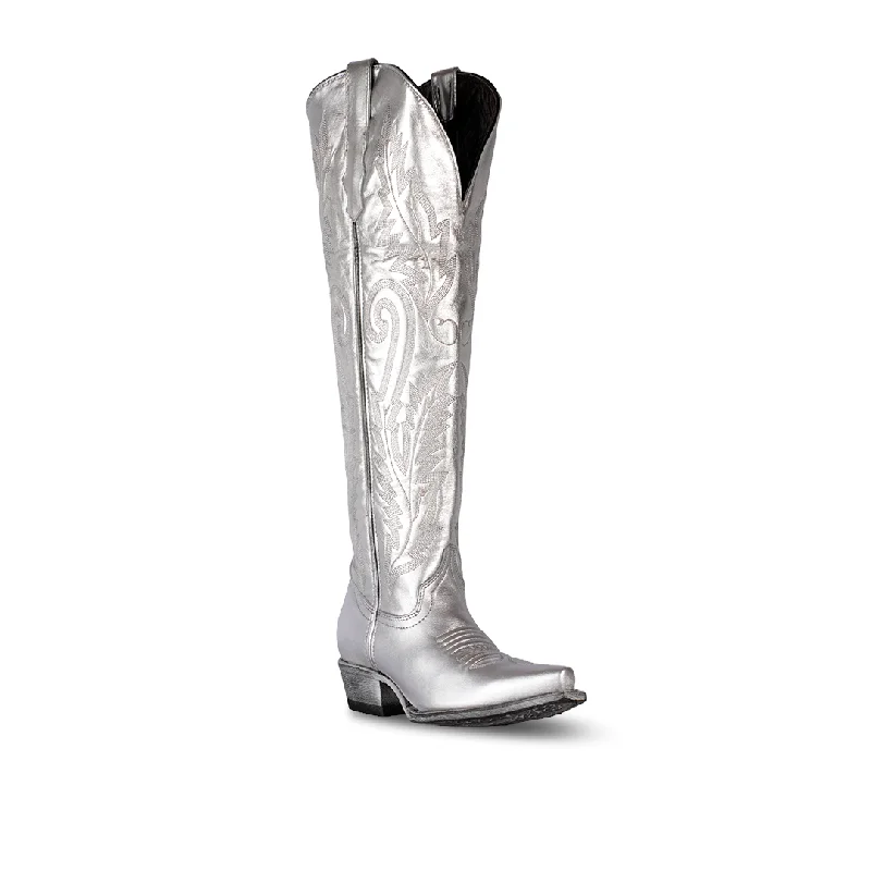 Texas Country Womens Western Boot E825 Brittany Silver AG Retro