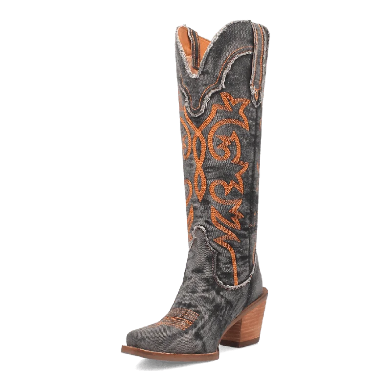 Texas Tornado Black Denim Boots by Dingo