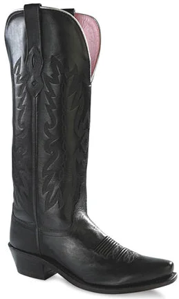 Women's Black Snip Toe Tall  Cowgirl Boots