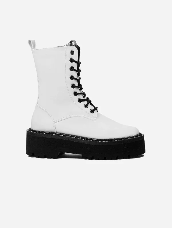 Worker Monster Desserto® Cactus Leather Vegan Boots | White